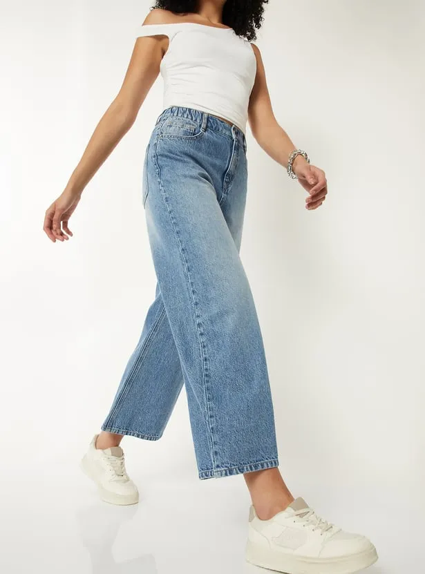 Women Washed Wide Leg Jean